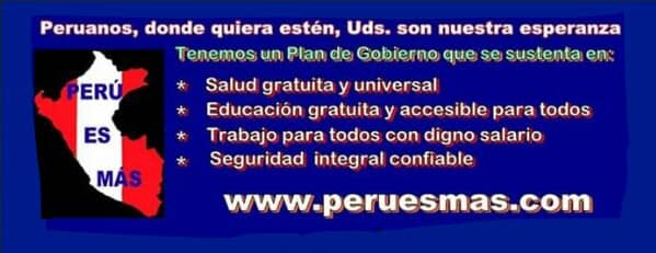 Frente Patriotico Peru es mas, Comentarios realidad peruana, Escritos de Jorge Paredes Romero, Humanista peruano, Justicia Social, Por el Bien de Peru, Cambio autentico y desarrollo sostenible