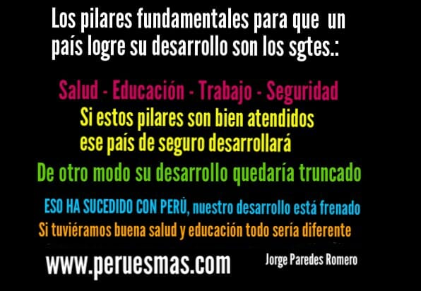 Esto es innegable, desarrollo de Peru esta frenado, Comentarios realidad peruana, Escritos de Jorge Paredes Romero, Humanista peruano, Justicia Social, Por el Bien de Peru, Cambio autentico y desarrollo sostenible
