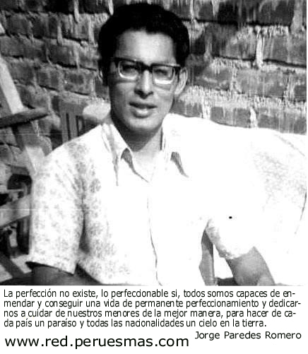 Jorge Paredes Romero, periodista Humanista peruano, escritor 